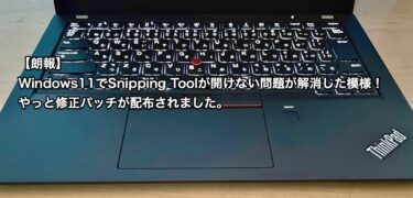 【朗報】Windows 11でSnipping Toolが開けない問題が解消した模様！やっと修正パッチが配布されました。