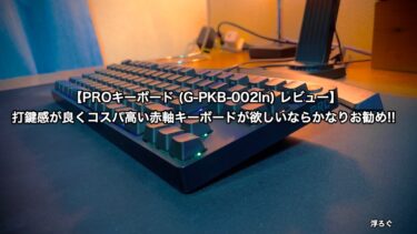 【logicoolG PRO キーボード(G-PKB-002ln) レビュー】打鍵感が良くてコスパの高い赤軸キーボードが欲しいならかなりお勧めです。